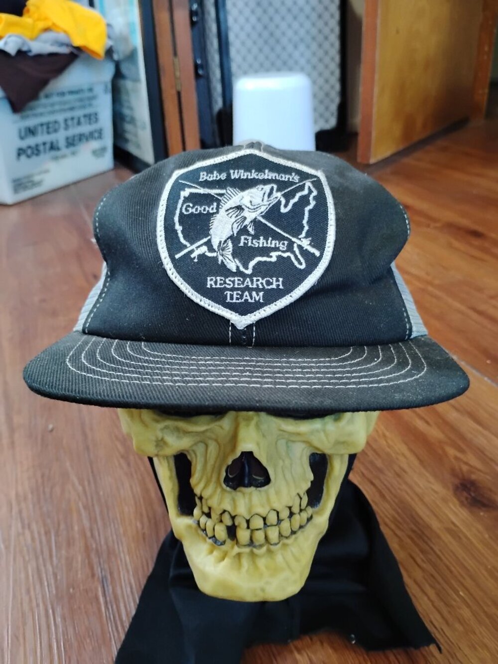 Vintage Swingster Babe Winkelman's Good Fishing Research Team Patch Trucker Hat